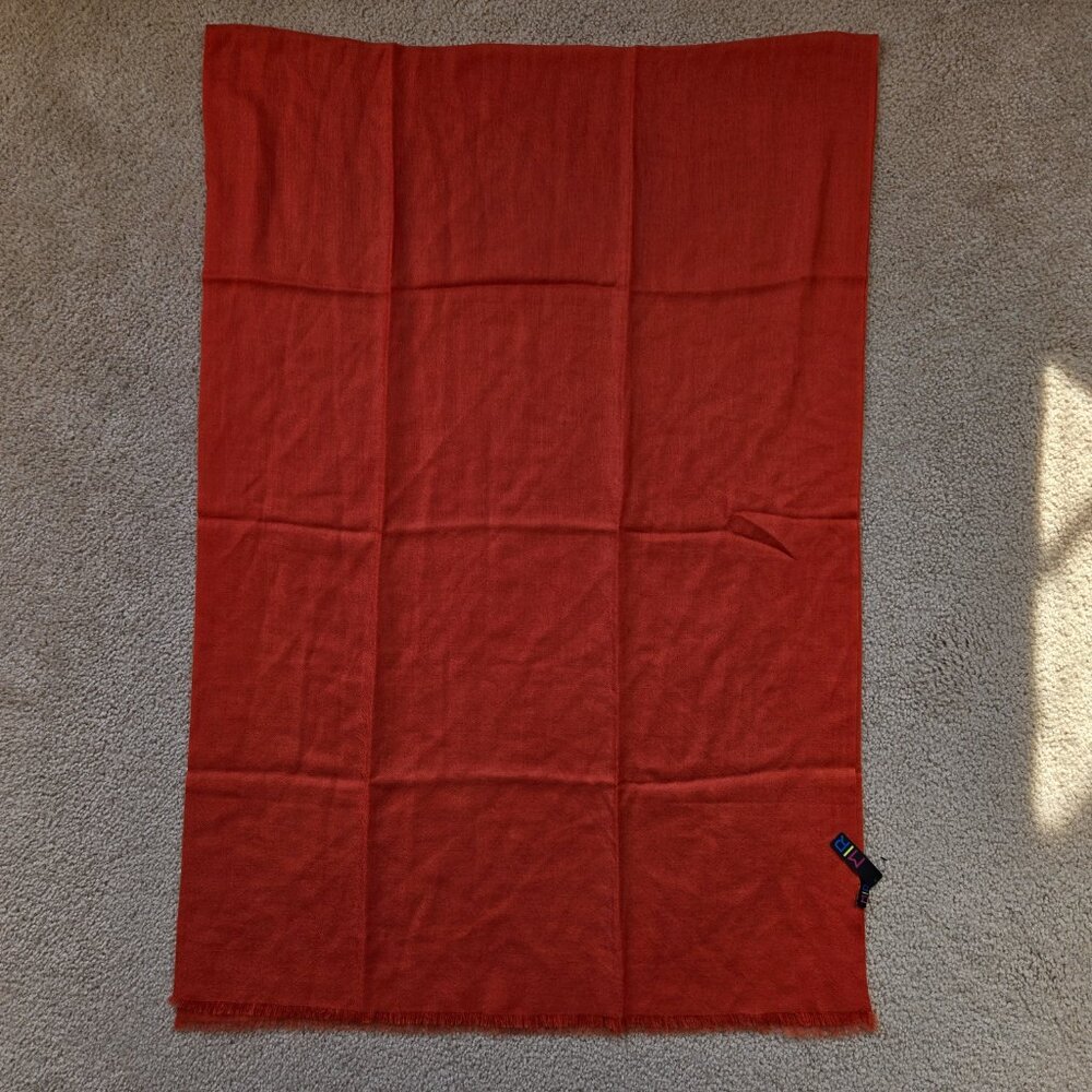 MIR Rusty Orange Cashmere Scarf NWT - Picture 5 of 12
